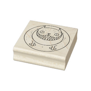 Sello De Caucho Estampilla de arte de madera de felino personaliza