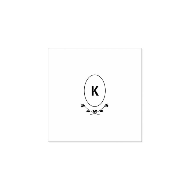 Sello De Caucho Estampilla de arte de madera de monograma (Impresión)