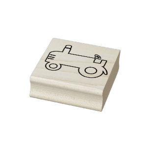 Sello De Caucho Estampilla de arte de madera de tractor