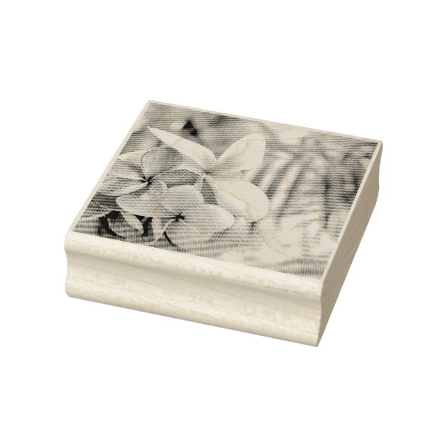Sello De Caucho Estampilla de arte de madera Flor rosa y blanca ha (Sello)