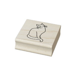 Sello De Caucho Estampilla de arte de silueta de gato