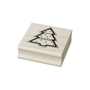 Sello De Caucho Estampilla de arte del árbol de Navidad Gingerbrea