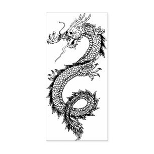 Sello De Caucho Estampilla de arte Dragon Wood