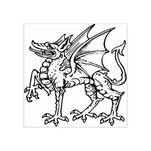 Sello De Caucho Estampilla de arte Dragon Wood