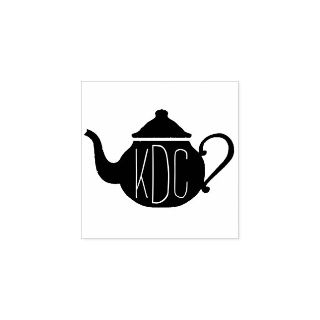 Sello De Caucho Estampilla de arte monograma de Teapot (Impresión)