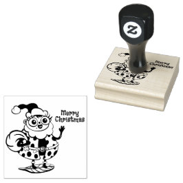 Sello De Caucho Estampilla de arte Santa Lady Bug Wood