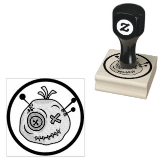 Sello De Caucho Estampilla de arte Voodoo Token Wood