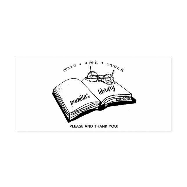 Sello De Caucho Estampilla de biblioteca personalizada Leer Me Enc (Impresión)