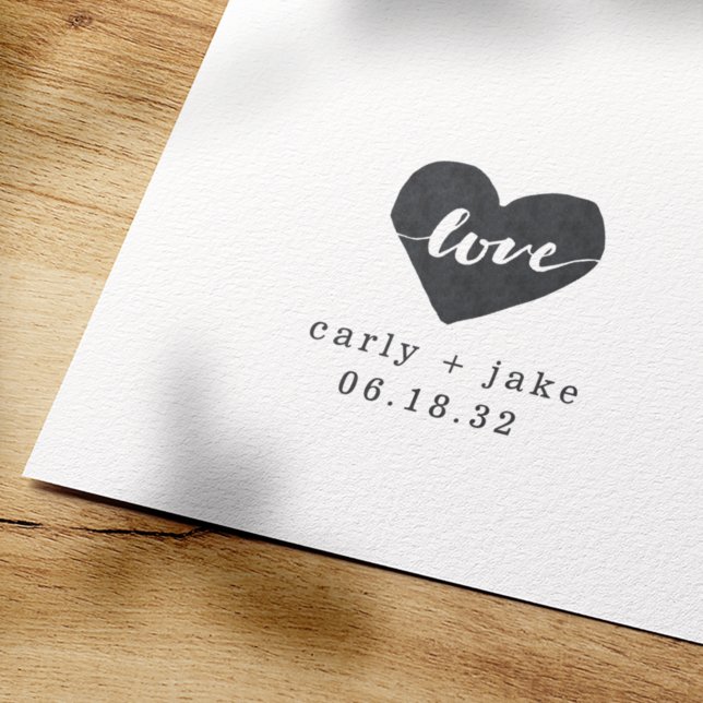 Sello De Caucho Estampilla de boda personalizada de Love Heart (Subido por el creador)
