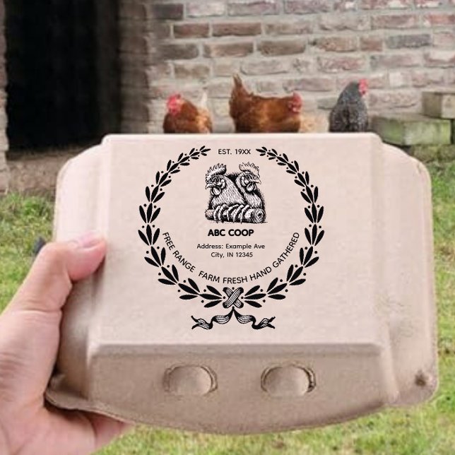 Sello De Caucho Estampilla de cartón de huevo de pollo de época (Subido por el creador)