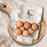 Sello De Caucho Estampilla de cartón de huevos de pato vintage<br><div class="desc">Personalice su negocio con este sello vintage de cartón de huevo con un hermoso ilustracion de pato y su nombre de negocio y productos específicos redondeados en la parte inferior y superior. Puede elegir diferentes tamaños del sello y convertirlo en un sello de huevo o en un sello de cartón...</div>