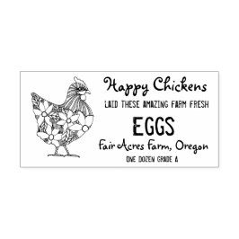 Sello De Caucho Estampilla de cartón de huevos de pollo feliz
