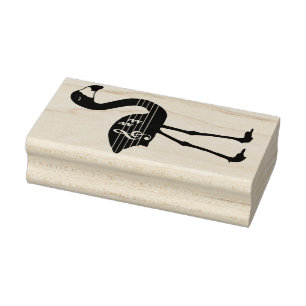 Sello De Caucho Estampilla de caucho Flamingo Treble Clef (Frente 