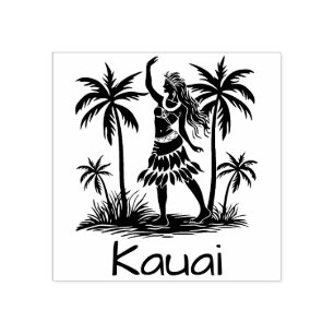 Sello De Caucho Estampilla de caucho Kauai, palmeras bailarinas ha