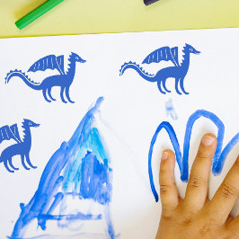 Sello De Caucho Estampilla de dragón | Pose Permanente