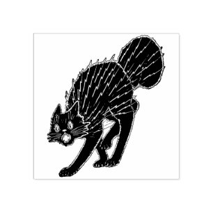 Sello De Caucho Estampilla de gato negra de Halloween