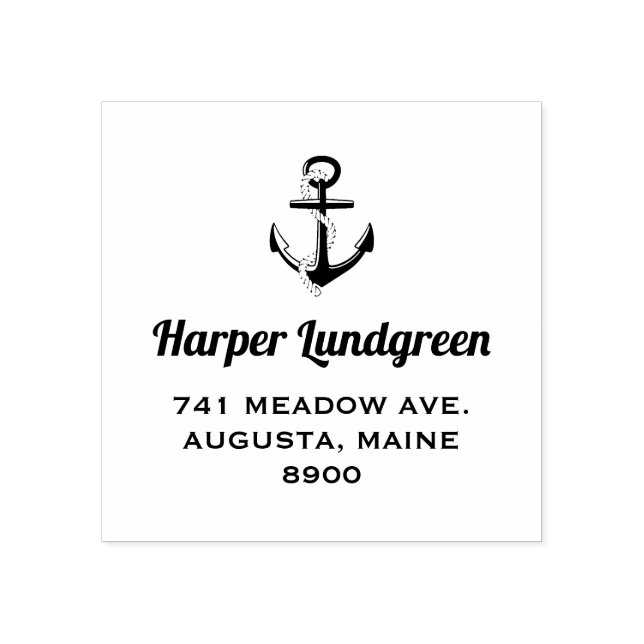 Sello De Caucho Estampilla de goma clásica nautica personalizada (Impresión)