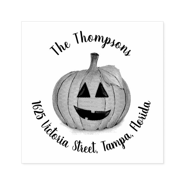 Sello De Caucho Estampilla de goma de calabaza de Jack O Lantern (Impresión)