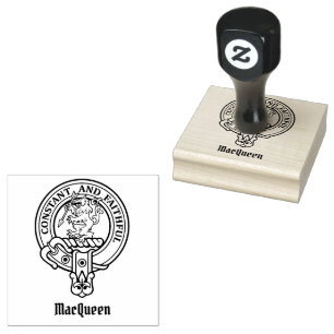 Sello De Caucho Estampilla de goma de clan MacQueen Crest