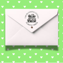 Estampilla de goma de escaparate de flores