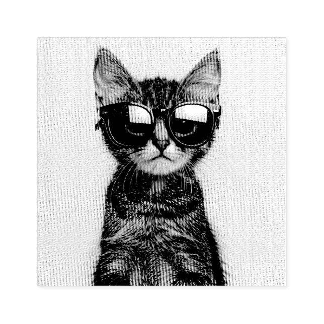 SELLO DE CAUCHO ESTAMPILLA DE GOMA DE GATO TABBY GENIAL (Impresión)
