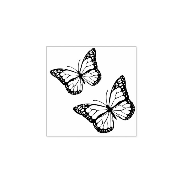Sello De Caucho Estampilla de goma de mariposa monarca (Impresión)