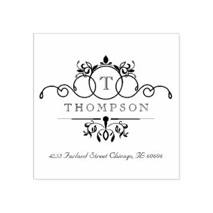 Sello De Caucho Estampilla de goma monográfica de Swirls Vintage