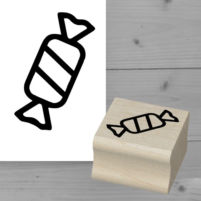 Sello De Caucho Estampilla de goma simple enrollada y monotípica (Sweet and Simple: Miniature Wrapped Lolly Rubber Stamp)