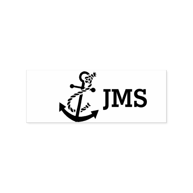 Sello De Caucho Estampilla de madera monográfica del anclaje de ma (Impresión)