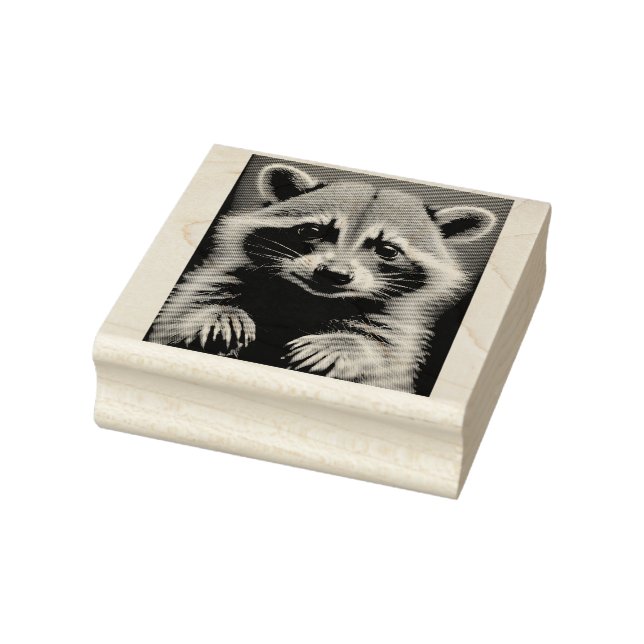 Sello De Caucho Estampilla de madera RACCOON CUTE (Sello)