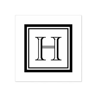 Sello De Caucho Estampilla de monograma cuadrado clásica