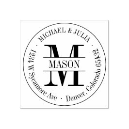 Sello De Caucho Estampilla de monograma redondo clásica