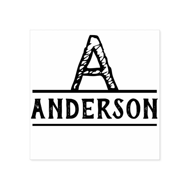 Sello De Caucho Estampilla de tinta de monograma alterada moderna (Impresión)