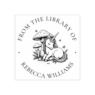 Sello De Caucho Estampilla del libro de la biblioteca magica de Un