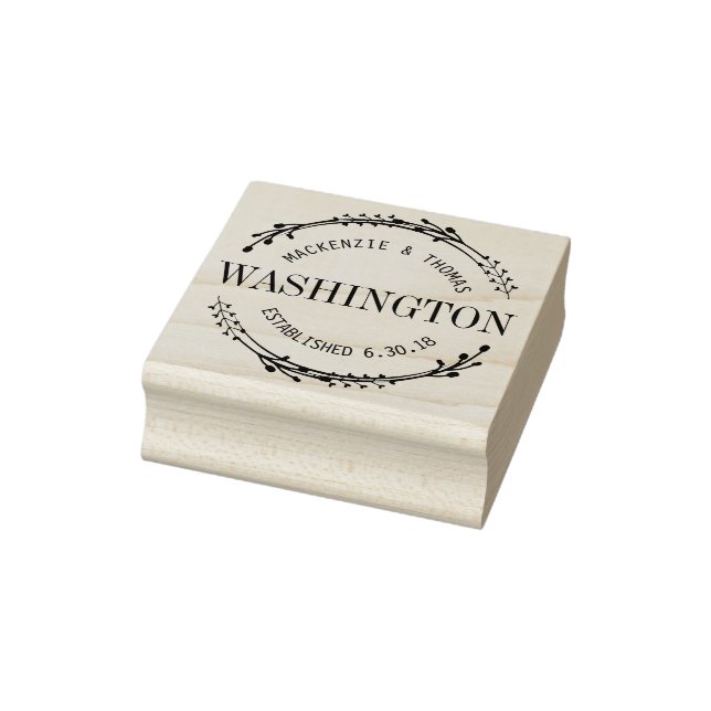 Sello De Caucho Estampilla moderna de boda de la corona (Sello)