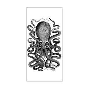 Sello De Caucho Estampilla Octopus Wood Art