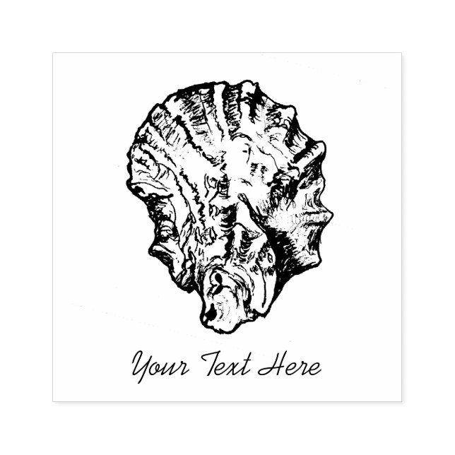 Sello De Caucho Estampilla pequeña de Ostras (Impresión)