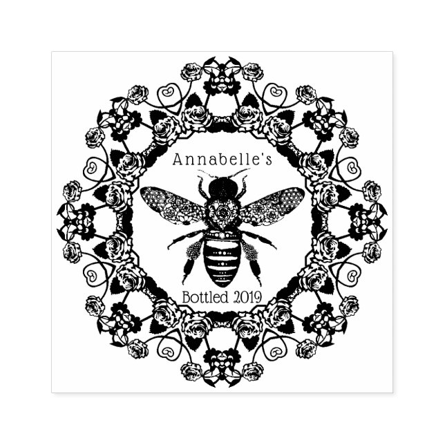 Sello De Caucho Estampilla personalizada de abeja victoriana (Impresión)
