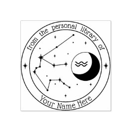 Sello De Caucho Estampilla personalizada del libro Zodiaco Aquariu
