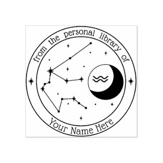 Sello De Caucho Estampilla personalizada del libro Zodiaco Aquariu
