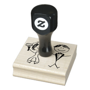 Sello De Caucho Estampillas de arte maderero/novia y novio