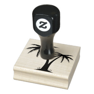 Sello De Caucho Estampillas/palmeras de madera