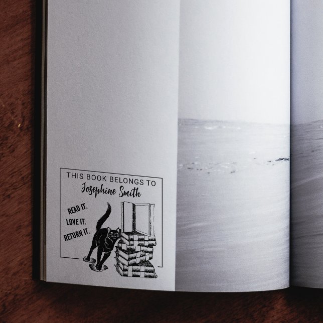 Sello De Caucho Este Libro Pertenece A, Cute Cat Book (Subido por el creador)