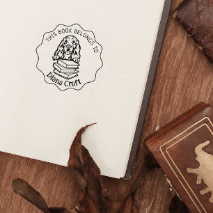 Sello De Caucho Este Libro Pertenece A, Cute Cocker Spaniel