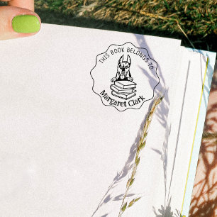 Sello De Caucho Este Libro Pertenece A, Cute Doberman