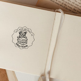 Sello De Caucho Este Libro Pertenece A, Cute Golden Retriever Book