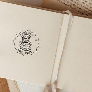 Sello De Caucho Este Libro Pertenece A, Cute Golden Retriever Book