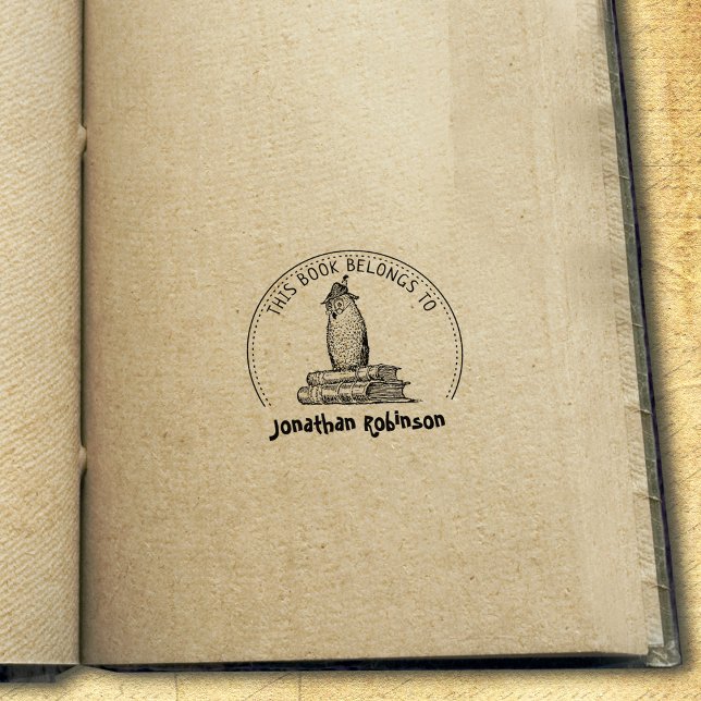 Sello De Caucho Este Libro Pertenece A, Cute Owl Book (Subido por el creador)