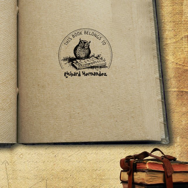 Sello De Caucho Este Libro Pertenece A, Cute Owl Book (Subido por el creador)
