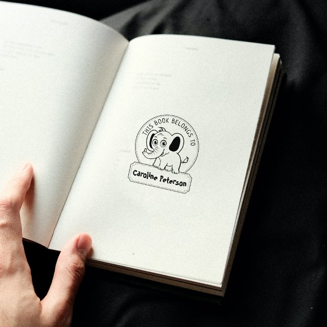 Sello De Caucho Este Libro Pertenece A, elefante lindo, libro infa (Subido por el creador)